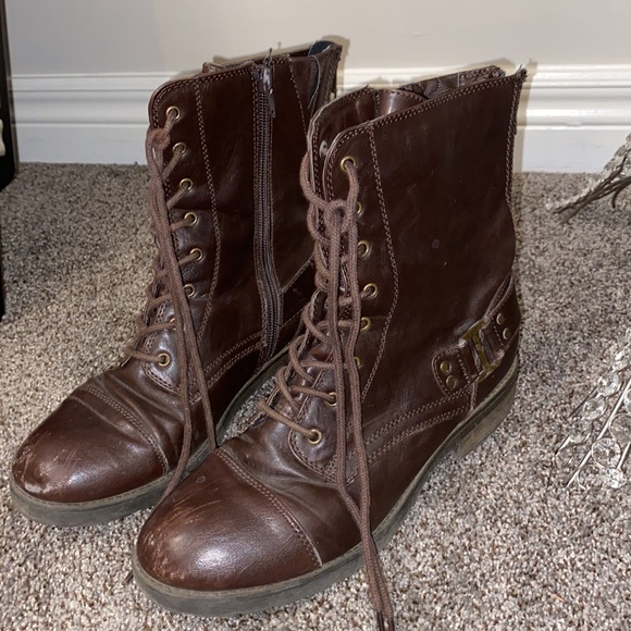Brown Combat Boots - Picture 2 of 6